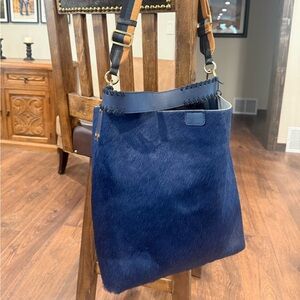 Mark & Graham Navy Blue Telluride Tote & Build Your Bag Crossbody Strap